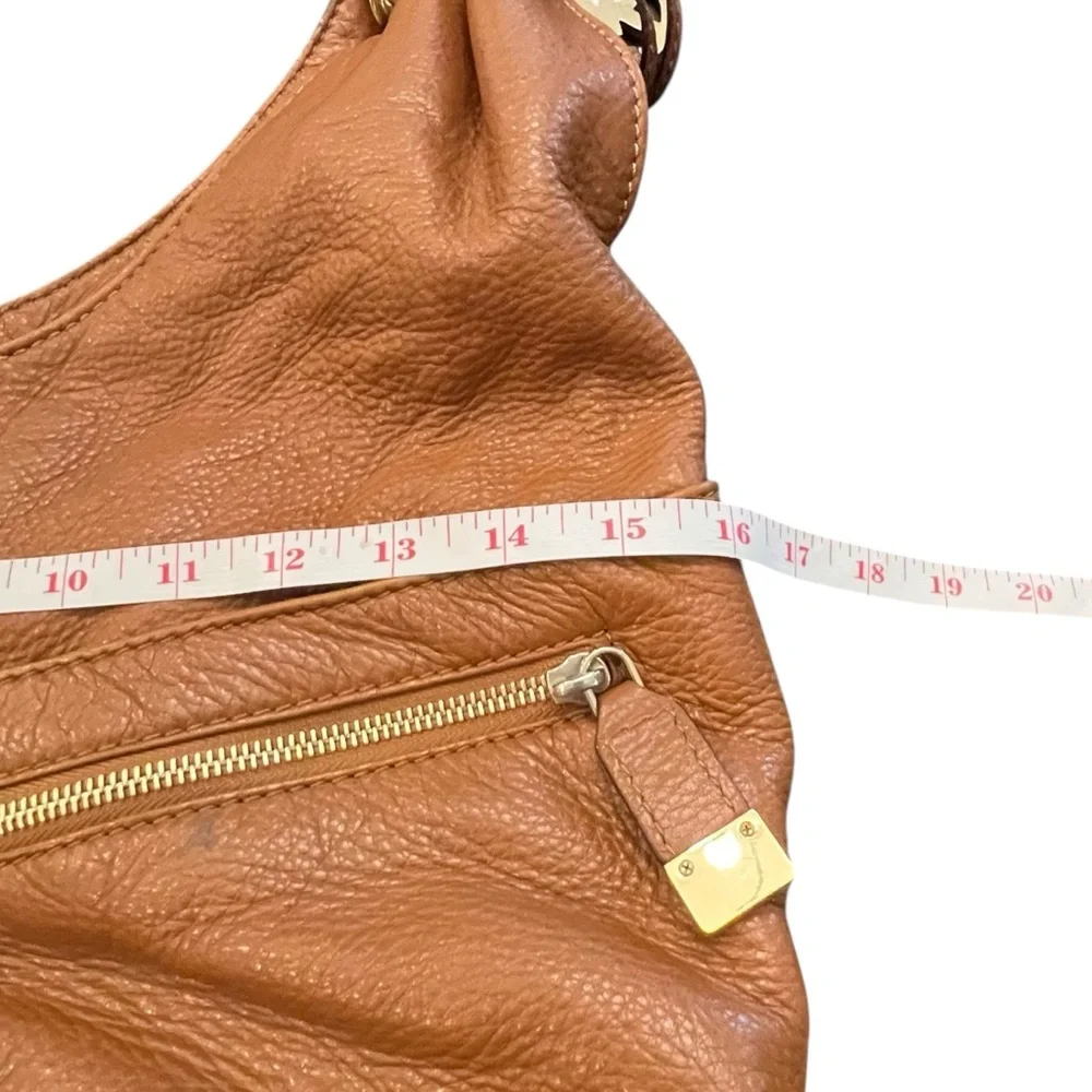 MICHAEL Michael Kors Tan Gold Leather Large Layton Hobo Bag Zippered BOHO Preppy - Picture 9 of 16